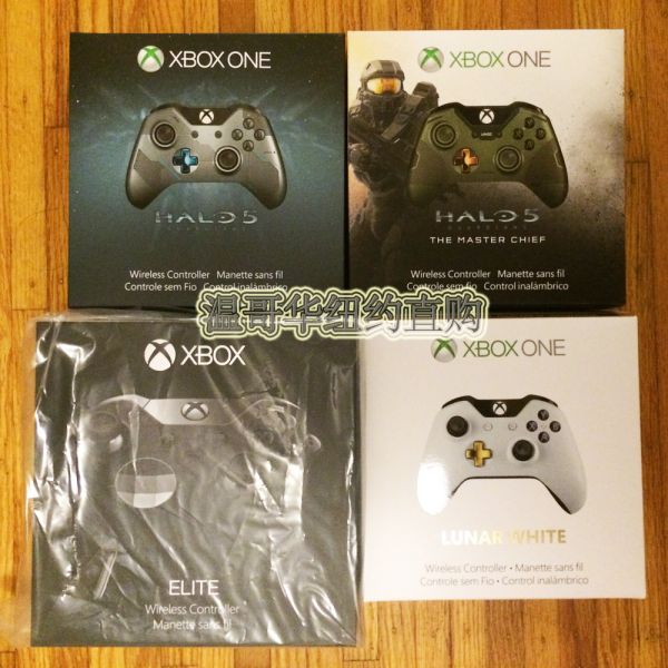 全新 XboxOne精英 光環5 月光白 士官長 限定手柄 原裝