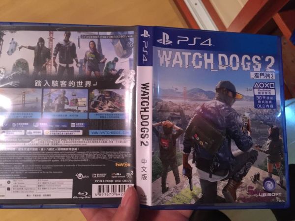 PS4游戲 看門狗2 港版中文 98新 說明書丟了 盤無痕 包郵